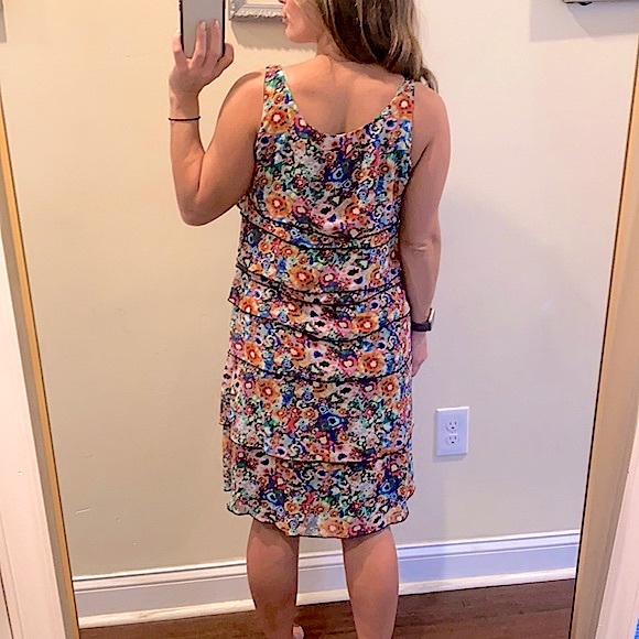 Kenneth Cole Tiered Ruffe Floral Mini Dress Size 8 - Picture 5 of 12